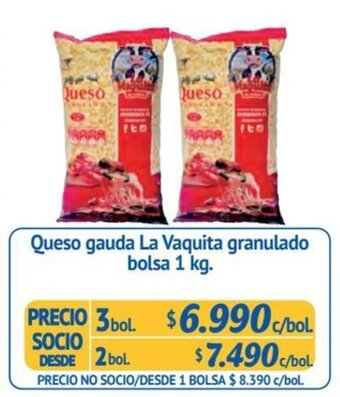 Alvi Queso gauda La Vaquita granulado bolsa 1 kg. x 3 bol. oferta