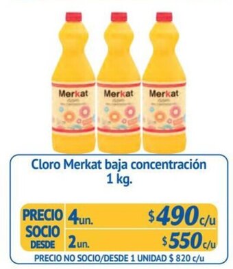 Alvi Cloro Merkat baja concentración 1 kg. x 4 un. oferta