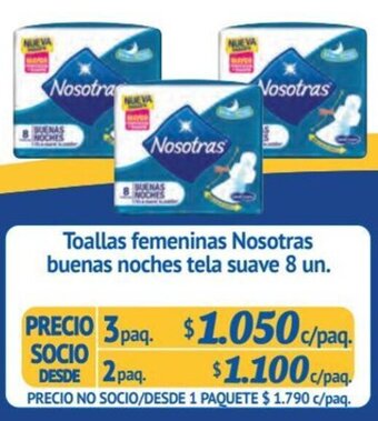 Alvi Toallas femeninas Nosotras buenas noches tela suave 8 un. x 3 paq. oferta