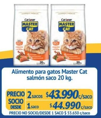 Alvi Alimento para gatos Master Cat salmón saco 20 kg. x 2 sacos oferta