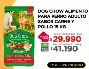 Tottus DOG CHOW ALIMENTO PARA PERRO ADULTO SABOR CARNE Y POLLO 15 KG oferta