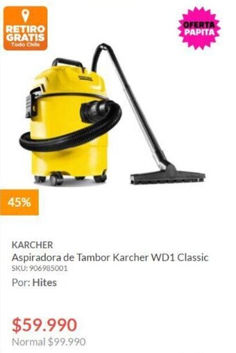 Hites KARCHER Aspiradora de Tambor WD1 Classic oferta