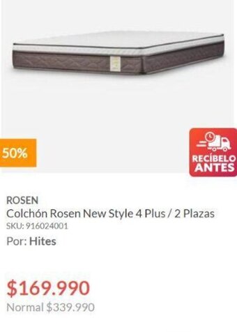 Hites ROSEN Colchón New Style 4 Plus / 2 Plazas oferta