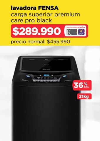 Ripley FENSA lavadora carga superior premium care pro black oferta