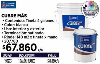 Construmart CUBRE MÁS 4 galones oferta