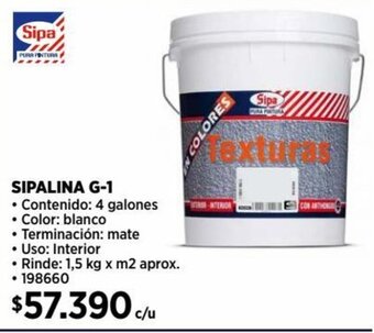 Construmart SIPALINA G-1  4 galones oferta