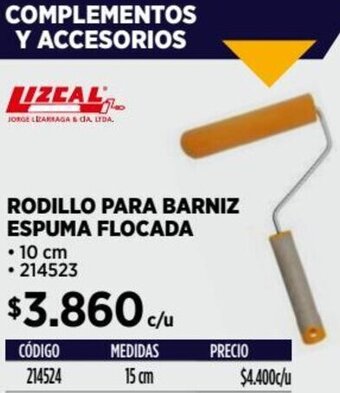 Construmart RODILLO PARA BARNIZ ESPUMA FLOCADA 10cm oferta
