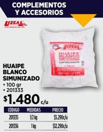 Construmart HUAIPE BLANCO SIMUNIZADO 100gr oferta