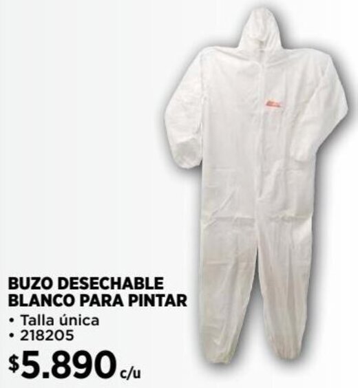 BUZO DESECHABLE BLANCO PARA PINTAR oferta en Construmart