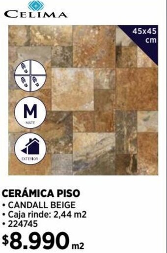 Construmart CELIMA CERÁMICA PISO 45x45cm oferta