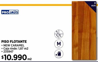 Construmart PISO FLOTANTE NEW CARAMEL 8mm oferta