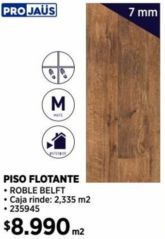 Construmart PISO FLOTANTE ROBLE BELFT 7mm oferta