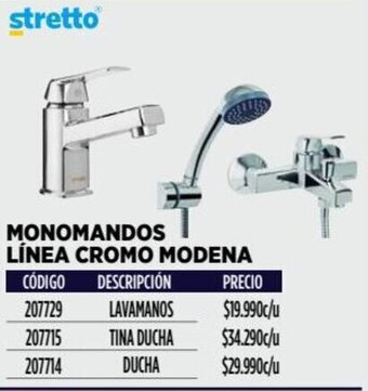 Construmart STRETTO MONOMANDOS LÍNEA CROMO MODENA LAVAMANOS oferta