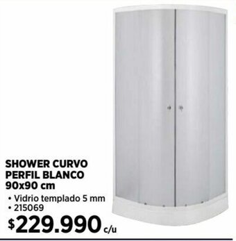 Construmart SHOWER CURVO PERFIL BLANCO 90x90 cm oferta