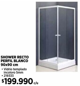 Construmart SHOWER RECTO PERFIL BLANCO 90x90 cm oferta