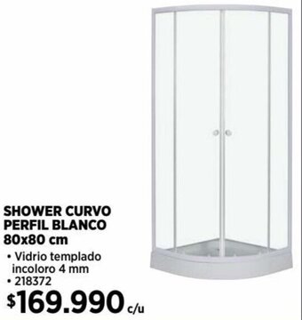 Construmart SHOWER CURVO PERFIL BLANCO 80x80 cm oferta