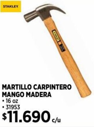 Construmart MARTILLO CARPINTERO MANGO MADERA 16oz oferta