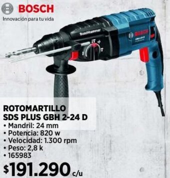 Construmart BOSCH ROTOMARTILLO SDS PLUS GBH 2-24 D oferta