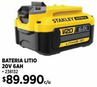 Construmart STANLEY FATMAX BATERIA LITIO 20V 6AH oferta