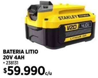 Construmart STANLEY FATMAX BATERIA LITIO 20V 4AH oferta