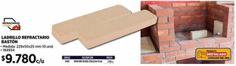 Construmart LADRILLO REFRACTARIO BASTÓN 229x50x25 mm 10 und oferta