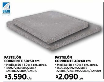 Construmart PASTELÓN CORRIENTE 50 x 50cm oferta
