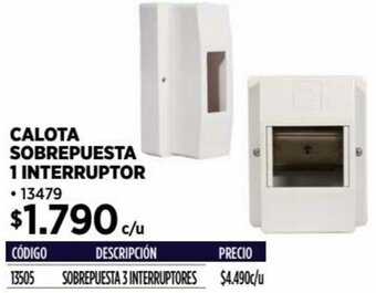 Construmart CALOTA SOBREPUESTA 1 INTERRUPTOR oferta