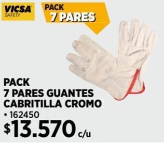 Construmart PACK 7 PARES GUANTES CABRITILLA CROMO oferta
