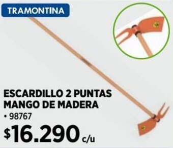 Construmart ESCARDILLO 2 PUNTAS MANGO DE MADERA oferta
