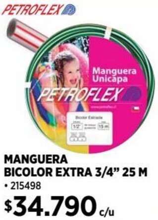 Construmart MANGUERA BICOLOR EXTRA 3/4" 25 M oferta