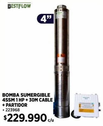 Construmart BESTFLOW BOMBA SUMERGIBLE 4SSM 1 HP + 30M CABLE + PARTIDOR oferta
