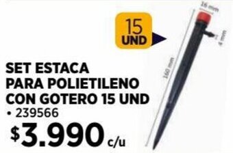 Construmart SET ESTACA PARA POLIETILENO CON GOTERO 15 UND oferta