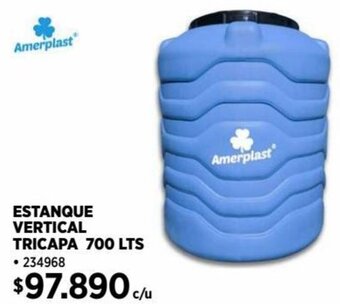 Construmart Amerplast ESTANQUE VERTICAL TRICAPA 700 LTS oferta