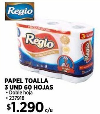 Regio PAPEL TOALLA 3 UND 60 HOJAS