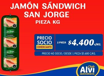 Alvi JAMÓN SÁNDWICH SAN JORGE PIEZA KG oferta
