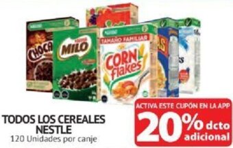Alvi TODOS LOS CEREALES NESTLE 120 Unidades por canje oferta