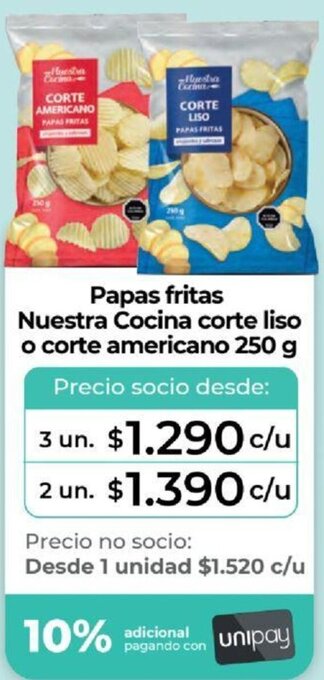 Alvi Papas fritas Nuestra Cocina corte liso o corte americano 250g x 3un oferta