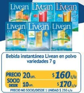 Alvi Bebida instantánea Livean en polvo variedades 7g x 20un oferta
