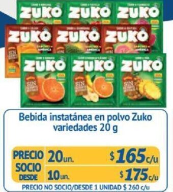 Alvi Bebida instatánea en polvo Zuko variedades 20g x 20un oferta