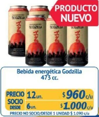 Alvi Bebida energética Godzilla 473 cc x 12un oferta