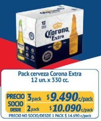 Alvi Pack cerveza Corona Extra 12 un.x 330 cc x 3pack oferta