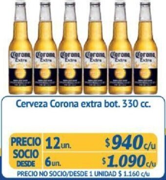 Alvi Cerveza Corona extra bot. 330 cc x 12un oferta