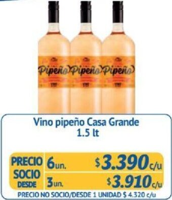 Alvi Vino pipeño Casa Grande 1.5 lt x 6un oferta