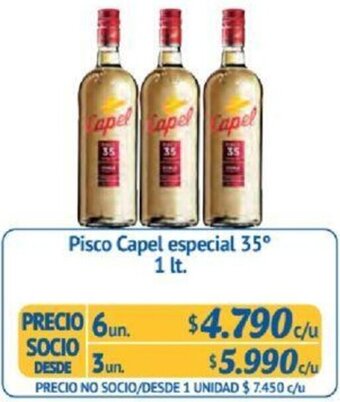 Alvi Pisco Capel especial 35⁰ 1 lt x 6un oferta