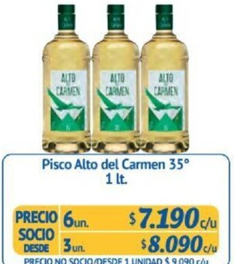Alvi Pisco Alto del Carmen 35⁰ 1 lt x 6un oferta