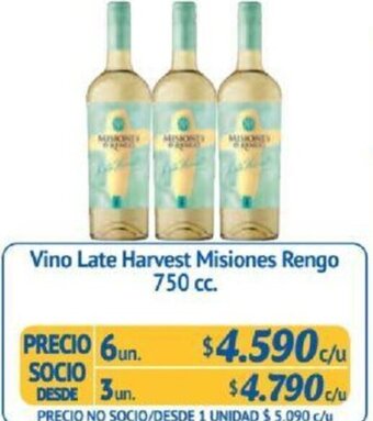 Alvi Vino Late Harvest Misiones Rengo 750 cc x 6un oferta
