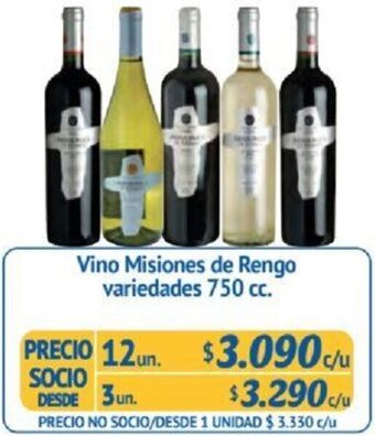 Alvi Vino Misiones de Rengo variedades 750 cc x 12un oferta