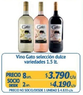 Alvi Vino Gato selección dulce variedades 1.5 lt x 8un oferta
