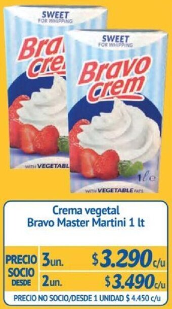 Alvi Crema vegetal Bravo Master Martini 1 It x 3un oferta