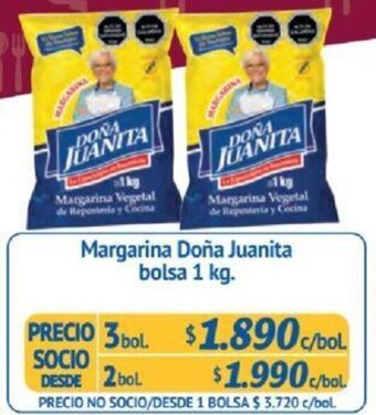 Alvi Margarina Doña Juanita bolsa 1 kg x 3 bol oferta